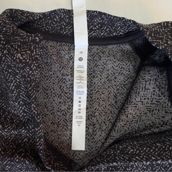 Women's Lululemon Rest Less Cropped Top Half-Zip Herringbone Fade Black Size 10 - Picture 13 of 13
